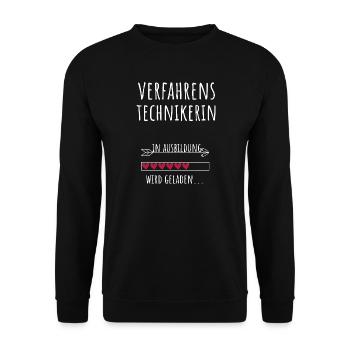Process Engineer Studies Profession Training - Unisex Sweatshirt - black - Front - Alina (178cm) & Michal (187cm)