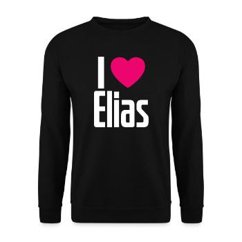 J’aime Elias Pink Heart J’aime Elias - Sweat-shirt Unisexe - noir - Devant - Alina (178cm) & Michal (187cm)