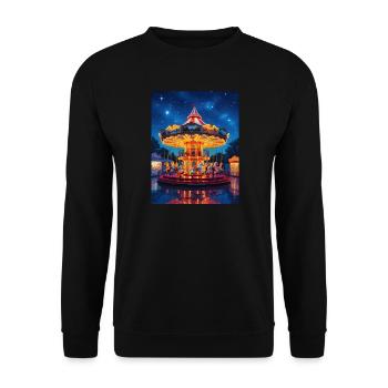 Carrousel nocturne sous la lueur des lumières - Sweat-shirt Unisexe - noir - Devant - Alina (178cm) & Michal (187cm)