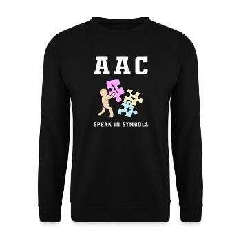 AAC Communication Sign Language SLP - Unisex Sweatshirt - black - Front - Alina (178cm) & Michal (187cm)