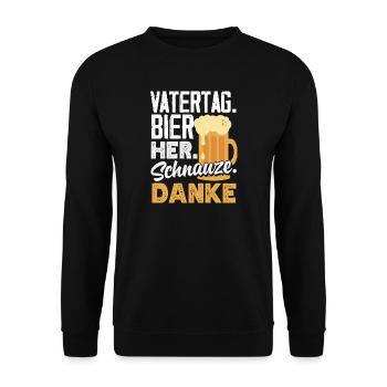 Drôle de cadeau de fête des pères papa bière - Sweat-shirt Unisexe - noir - Devant - Alina (178cm) & Michal (187cm)