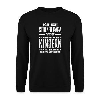 Lustiges Vatertag Geschenk Papa Bier - Unisex Pullover - Schwarz - Vorne - Alina (178cm) & Michal (187cm)