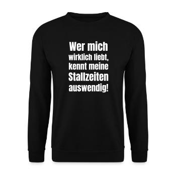 Stable Times Lover – Horse Humor Quote - Unisex Sweatshirt - black - Front - Alina (178cm) & Michal (187cm)