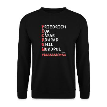 Funkalphabet-Friedrich Ida, Caesar Kaufmann, Emil... - Sweat-shirt Unisexe - noir - Devant - Alina (178cm) & Michal (187cm)
