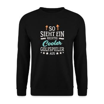 So sieht ein richtig cooler Golfspieler aus  - Unisex Pullover - Schwarz - Vorne - Alina (178cm) & Michal (187cm)