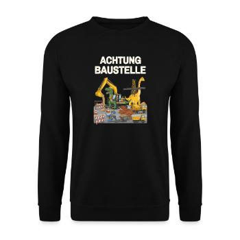 Dinosaurier Baustelle - Unisex Pullover - Schwarz - Vorne - Alina (178cm) & Michal (187cm)