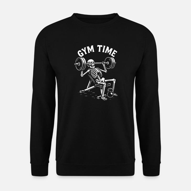 Gym Time Skeleton Lifter - Unisex Pullover - Schwarz