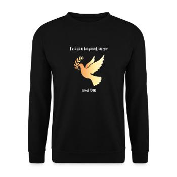 Frieden beginnt in mir und DIR - Unisex Pullover - Schwarz - Vorne - Alina (178cm) & Michal (187cm)