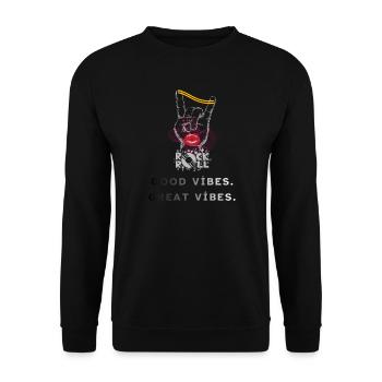 ROCK & ROLL – Urban Music Design - Unisex Sweatshirt - black - Front - Alina (178cm) & Michal (187cm)