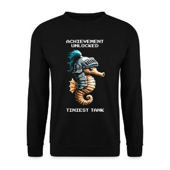 Achievement: smallest tank | Seahorse - Unisex Sweatshirt - black - Front - Alina (178cm) & Michal (187cm)