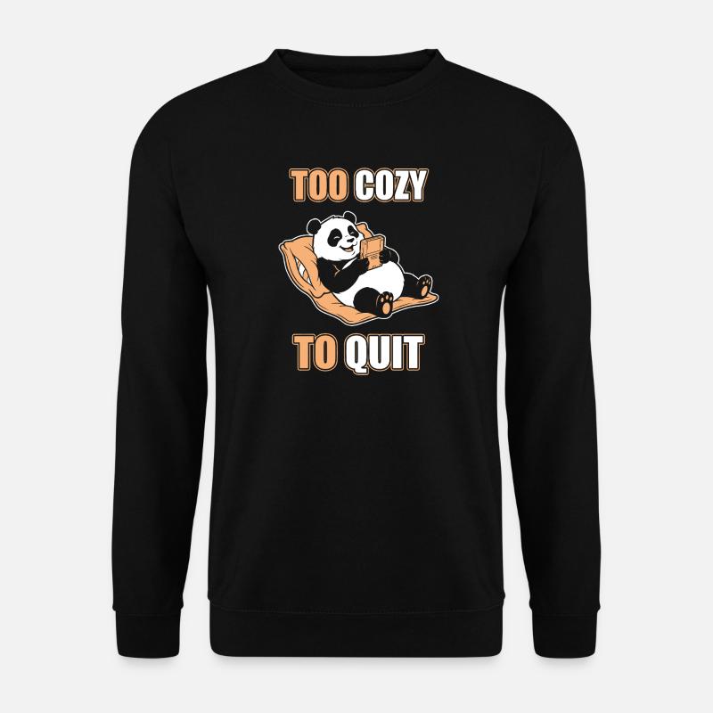 Panda Cuddle Time Reading - Unisex Sweatshirt - black