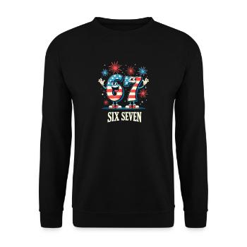 US Flag 67 Memes Six Seven - Unisex Sweatshirt - black - Front - Alina (178cm) & Michal (187cm)