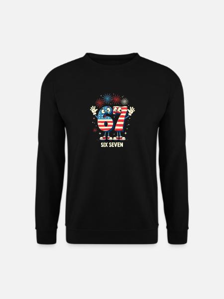 US Flag 67 Memes Six Seven - Unisex Sweatshirt - black