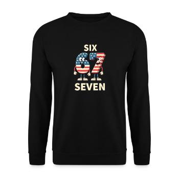 US Flag 67 Memes Six Seven - Unisex Sweatshirt - black - Front - Alina (178cm) & Michal (187cm)