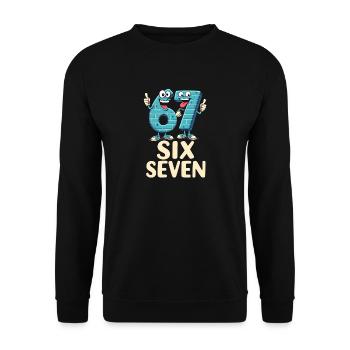 US Flag 67 Memes Six Seven - Unisex Sweatshirt - black - Front - Alina (178cm) & Michal (187cm)