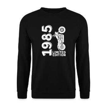 1985 Limited Edition Biker Vintage - Unisex Pullover - Schwarz - Vorne - Alina (178cm) & Michal (187cm)