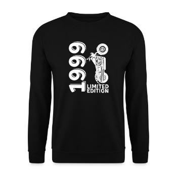 1999 Limited Edition Biker Vintage - Unisex Pullover - Schwarz - Vorne - Alina (178cm) & Michal (187cm)