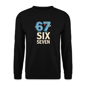 US Flag 67 Memes Six Seven - Unisex Sweatshirt - black - Front - Alina (178cm) & Michal (187cm)