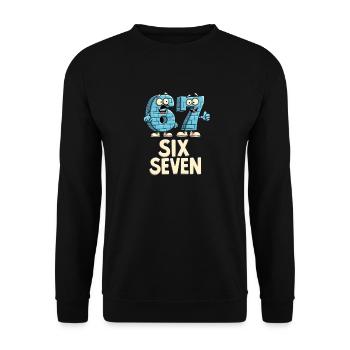 US Flag 67 Memes Six Seven - Unisex Sweatshirt - black - Front - Alina (178cm) & Michal (187cm)