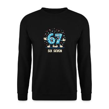 US Flag 67 Memes Six Seven - Unisex Sweatshirt - black - Front - Alina (178cm) & Michal (187cm)