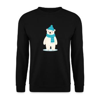 Un joli ours polaire avec chapeau et écharpe - Sweat-shirt Unisexe - noir - Devant - Alina (178cm) & Michal (187cm)