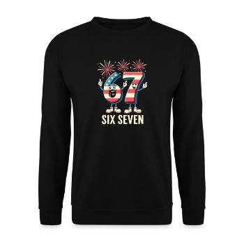 US Flag 67 Memes Six Seven - Unisex Sweatshirt - black - Front - Alina (178cm) & Michal (187cm)