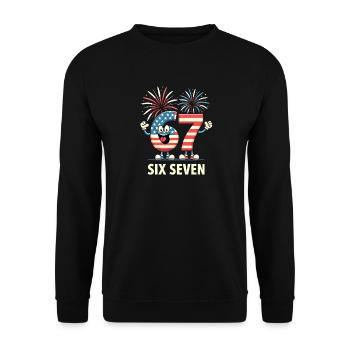 US Flag 67 Memes Six Seven - Unisex Sweatshirt - black - Front - Alina (178cm) & Michal (187cm)
