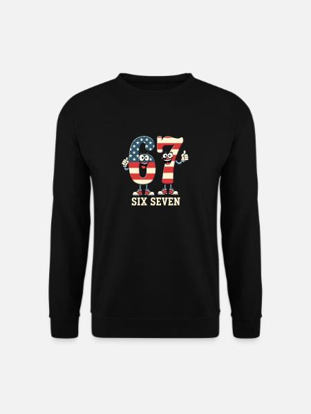 US Flag 67 Memes Six Seven - Unisex Sweatshirt - black
