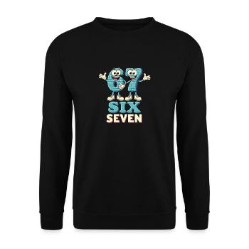 US Flag 67 Memes Six Seven - Unisex Sweatshirt - black - Front - Alina (178cm) & Michal (187cm)