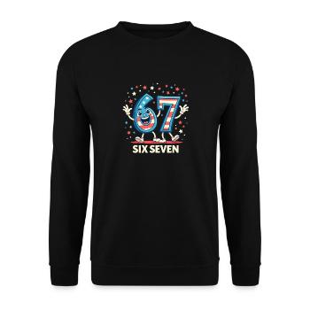US Flag 67 Memes Six Seven - Unisex Sweatshirt - black - Front - Alina (178cm) & Michal (187cm)