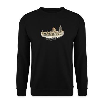Pont florentin et aquarelle du Duomo - Sweat-shirt Unisexe - noir - Devant - Alina (178cm) & Michal (187cm)