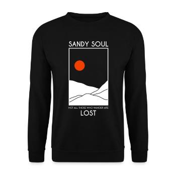Sand deserts / sand dunes with red sun - Unisex Sweatshirt - black - Front - Alina (178cm) & Michal (187cm)
