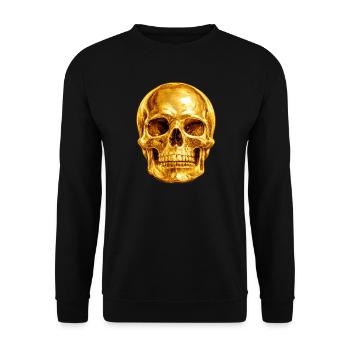 Golden Skull Luxury Gothic - Unisex Sweatshirt - black - Front - Alina (178cm) & Michal (187cm)