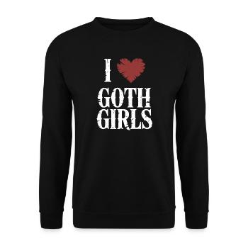Ich liebe Goth Girls - Unisex Pullover - Schwarz - Vorne - Alina (178cm) & Michal (187cm)