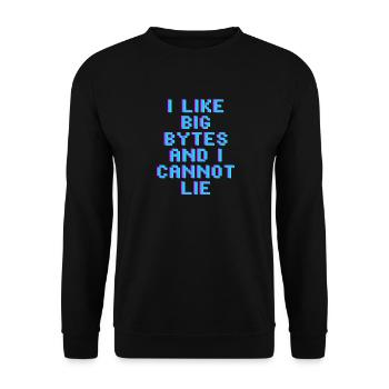 I like big bytes - Unisex Sweatshirt - black - Front - Alina (178cm) & Michal (187cm)
