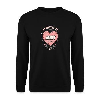 Aunt 2026 Aunt 2026 Promoted to Aunt 2026 - Unisex Sweatshirt - black - Front - Alina (178cm) & Michal (187cm)