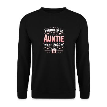 Aunt 2026 Aunt 2026 Promoted to Aunt 2026 - Unisex Sweatshirt - black - Front - Alina (178cm) & Michal (187cm)