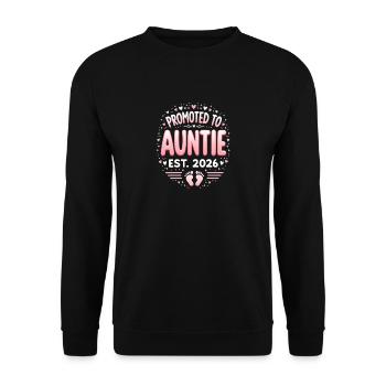 Aunt 2026 Aunt 2026 Promoted to Aunt 2026 - Unisex Sweatshirt - black - Front - Alina (178cm) & Michal (187cm)