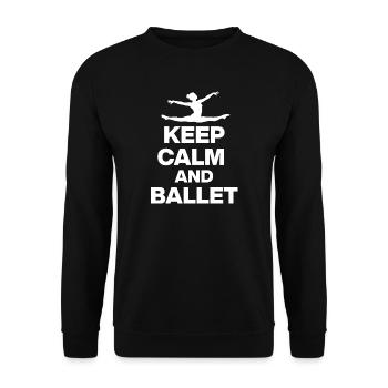 KEEP CALM AND BALLET, GRACE & POWER! BALLETT FAN🩰 - Unisex Pullover - Schwarz - Vorne - Alina (178cm) & Michal (187cm)