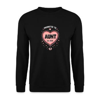 Aunt 2026 Aunt 2026 Promoted to Aunt 2026 - Unisex Sweatshirt - black - Front - Alina (178cm) & Michal (187cm)