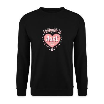 Aunt 2026 Aunt 2026 Promoted to Aunt 2026 - Unisex Sweatshirt - black - Front - Alina (178cm) & Michal (187cm)