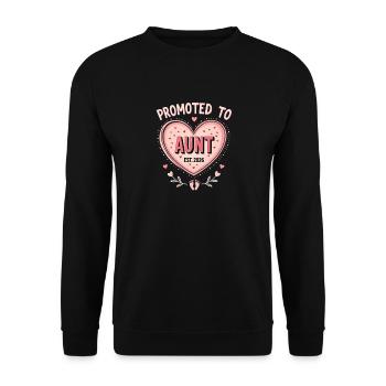 Aunt 2026 Aunt 2026 Promoted to Aunt 2026 - Unisex Sweatshirt - black - Front - Alina (178cm) & Michal (187cm)