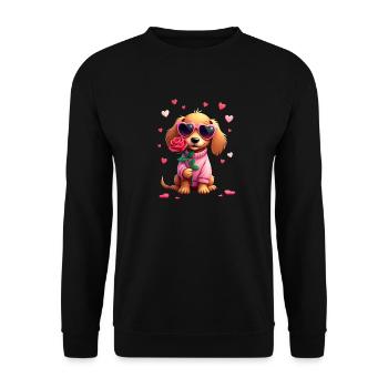 Dackel Dachshund Tekel - Unisex Pullover - Schwarz - Vorne - Alina (178cm) & Michal (187cm)
