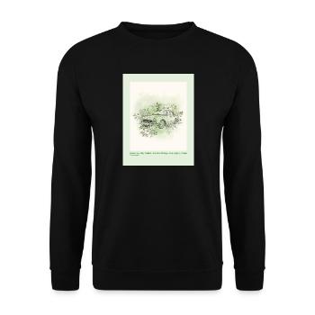 Vintage Car with Floral Frame - Unisex Sweatshirt - black - Front - Alina (178cm) & Michal (187cm)