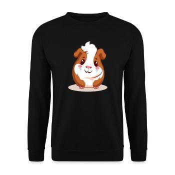 Meerschweinchen - Unisex Pullover - Schwarz - Vorne - Alina (178cm) & Michal (187cm)