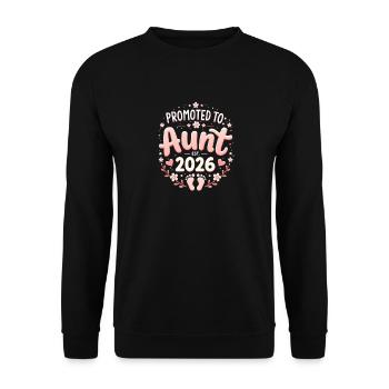 Aunt 2026 Aunt 2026 Promoted to Aunt 2026 - Unisex Sweatshirt - black - Front - Alina (178cm) & Michal (187cm)