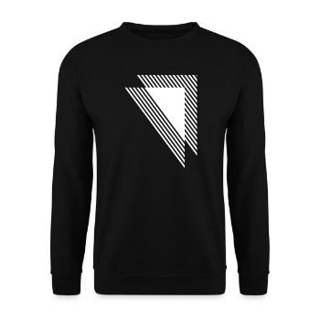 Geometric Triangles Diagonal Monochrome Grid - Unisex Sweatshirt - black - Front - Alina (178cm) & Michal (187cm)