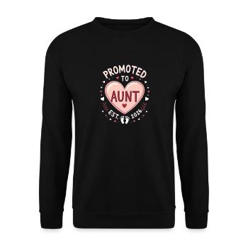 Aunt 2026 Aunt 2026 Promoted to Aunt 2026 - Unisex Sweatshirt - black - Front - Alina (178cm) & Michal (187cm)