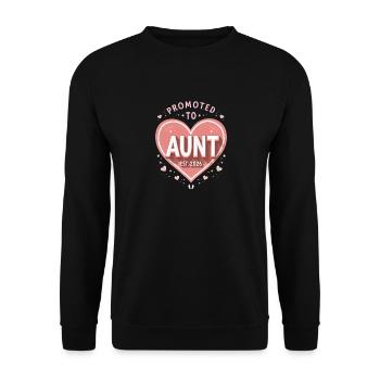 Aunt 2026 Aunt 2026 Promoted to Aunt 2026 - Unisex Sweatshirt - black - Front - Alina (178cm) & Michal (187cm)