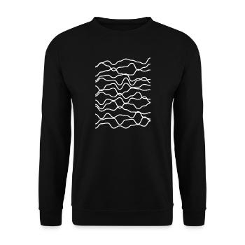 Monochrome Wave Line Abstract - Unisex Sweatshirt - black - Front - Alina (178cm) & Michal (187cm)